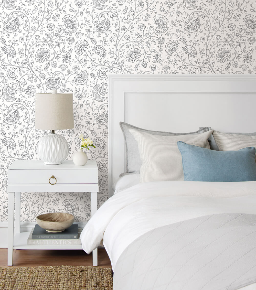 Paisley Trail Slate Gray by NextWall Peel & Stick Paisley Peel & Stick Wallpaper – NextWall NW36808