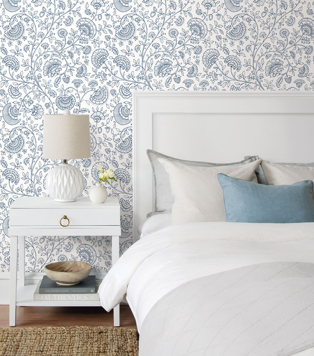Paisley Trail Midnight Blue by NextWall Peel & Stick Paisley Peel & Stick Wallpaper – NextWall NW36812