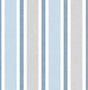 Linen Cut Stripe peel and stick wallpaper in Bluebird & Carrara with alternating blue and neutral vertical stripes