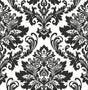 Black and white damask peel and stick wallpaper pattern