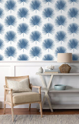 Palmetto Palm Coastal Blue by NextWall Peel & Stick Botanical Wallpaper – NextWall NW37502
