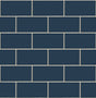 Navy blue subway tile peel and stick wallpaper with light grout lines