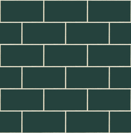 Evergreen retro subway tile peel and stick wallpaper pattern