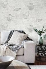 Stuccoed Brick Fog Gray by NextWall Peel & Stick Vinyl Wallpaper – NextWall NW37800