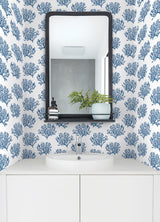 Coastal Coral Reef Marine Blue by NextWall Peel & Stick Coral Reef Peel & Stick Wallpaper – NextWall NW38002