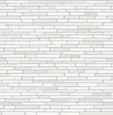 Faux Mosaic Strip Tile peel and stick wallpaper in metallic pearl and gray