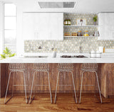 Inlay Hexagon Alaska Grey & Metallic Gold by NextWall Peel & Stick Hexagon Tile Wallpaper – NextWall NW38605