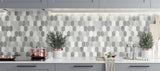 Brushed Hex Tile Icy Grey & Nickel by NextWall Peel & Stick Metallic Hex Tile Peel & Stick Wallpaper – NextWall NW38803