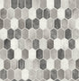 Brushed hex tile peel and stick wallpaper pattern in pavestone and chrome metallic tones
