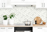 Chevron Marble Tile Metallics by NextWall Peel & Stick Chevron Tile Wallpaper – NextWall NW39208