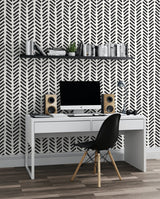 Mod Chevron Black by NextWall Peel & Stick Peel & Stick Chevron Wallpaper- NextWall NW39700