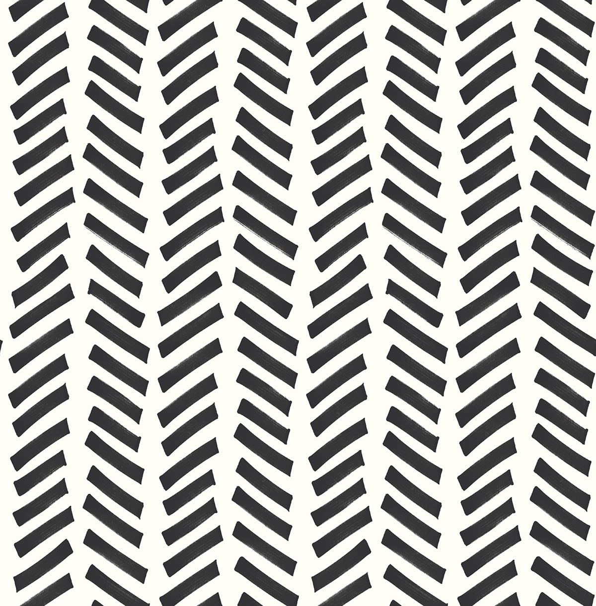 Mod Chevron black peel and stick wallpaper pattern by NextWall