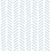 Mod Chevron sky blue peel and stick wallpaper with a modern chevron pattern