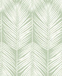 Pastel green palm frond silhouette peel and stick wallpaper pattern