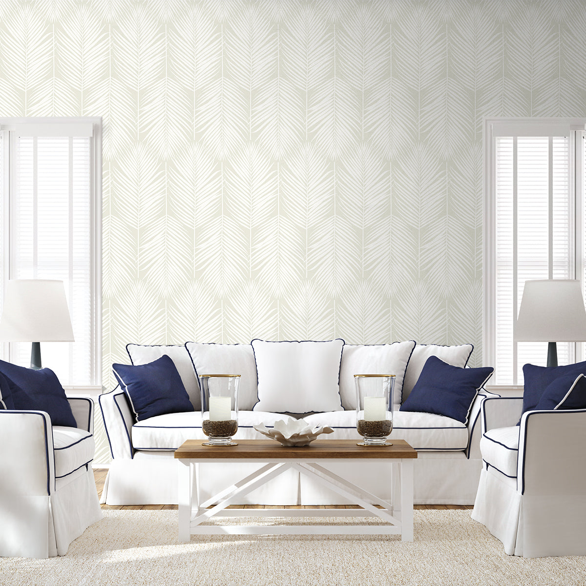 Palm Silhouette Sea Salt by NextWall Peel & Stick Tropical Palm Frond Peel & Stick Wallpaper – NextWall NW39805