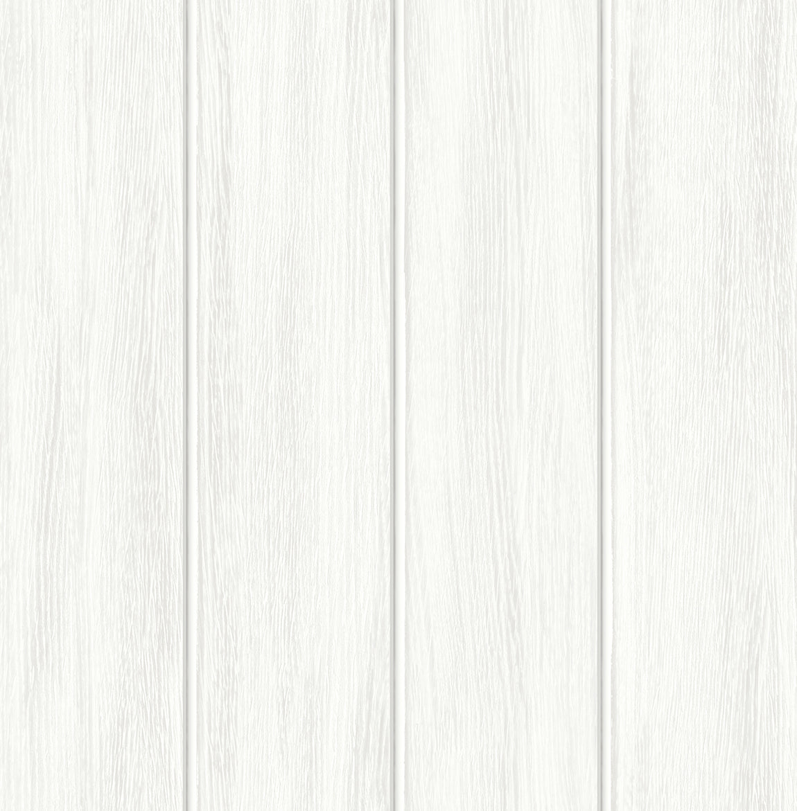 Alabaster wood panel peel and stick wallpaper with a subtle rustic plank texture.
