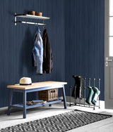 Wood Panel Naval Blue by NextWall Peel & Stick Rustic Wood Panel Peel & Stick Wallpaper  NextWall NW39902