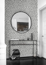 Speckled Dot Black & White by NextWall Peel & Stick Peel & Stick Polka Dot Wallpaper – NextWall NW40100