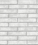Grey faux brick peel and stick wallpaper pattern