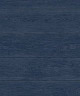 Navy blue woodgrain peel and stick wallpaper pattern