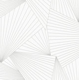 Ray Geo peel and stick wallpaper in white and harbor gray geometric line pattern