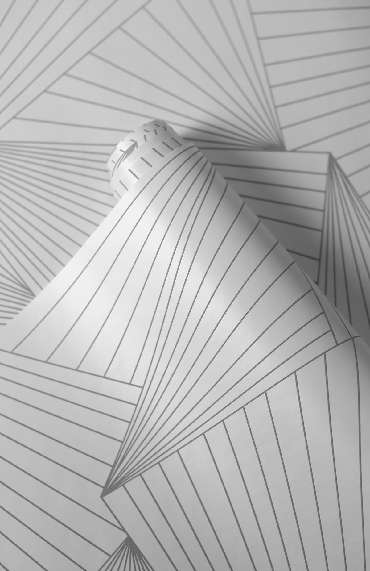 Ray Geo White & Harbor Gray by NextWall Peel & Stick Geometric Wallpaper – NextWall NW41318