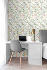 Wildflowers White and Multi by NextWall Peel & Stick Floral Wallpaper – NextWall NW41901
