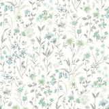 Wildflowers Dew Drop & Spring Green by NextWall Peel & Stick Floral Peel & Stick Wallpaper – NextWall NW41924-Sample