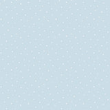 Baby blue peel and stick wallpaper with small white polka dots