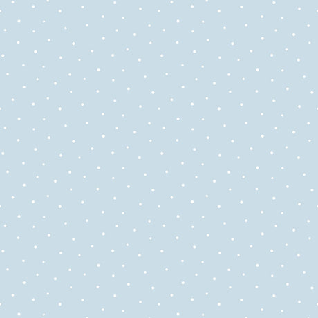 Baby blue peel and stick wallpaper with small white polka dots