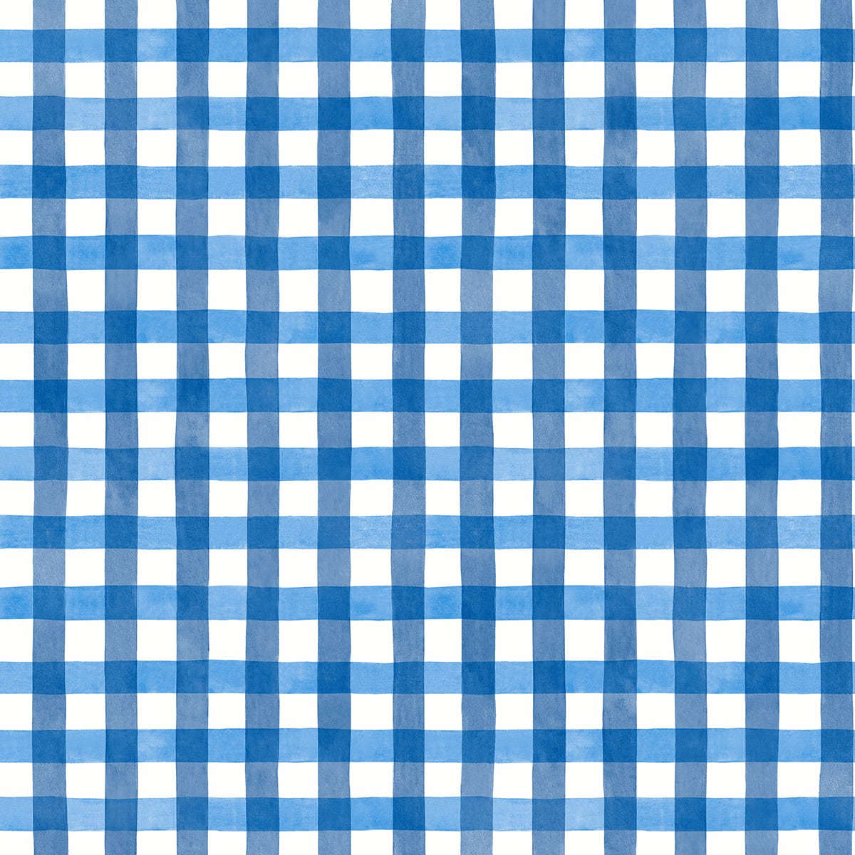Spring Plaid wallpaper in cobalt blue gingham check pattern