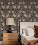 Pimpernel Floral Auburn & Eucalyptus by NextWall Peel & Stick Vintage Floral Peel & Stick Wallpaper – NextWall NW42401