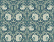 Pimpernel Floral peel and stick vinyl wallpaper in teal and sandstone