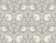Alloy grey and alabaster vintage floral vine peel and stick wallpaper pattern