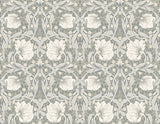 Pimpernel Floral Alloy Grey & Alabaster by NextWall Peel & Stick Vintage Floral Wallpaper – NextWall NW42408 -Sample