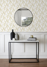 Quartz Geo Metallic Gold by NextWall Peel & Stick Geometric Peel & Stick Wallpaper – NextWall NW42503