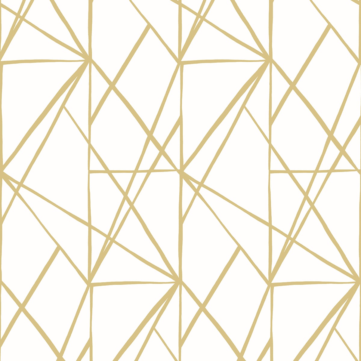Quartz Geo metallic gold geometric peel and stick wallpaper pattern by NextWall