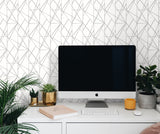 Quartz Geo Harbor Grey by NextWall Peel & Stick Geometric Peel & Stick Wallpaper – NextWall NW42505