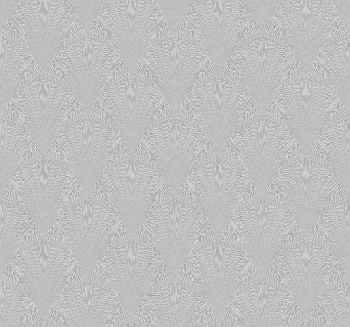 NextWall Arches peel and stick wallpaper in Argos Grey with an Art Deco fan-arch geometric pattern