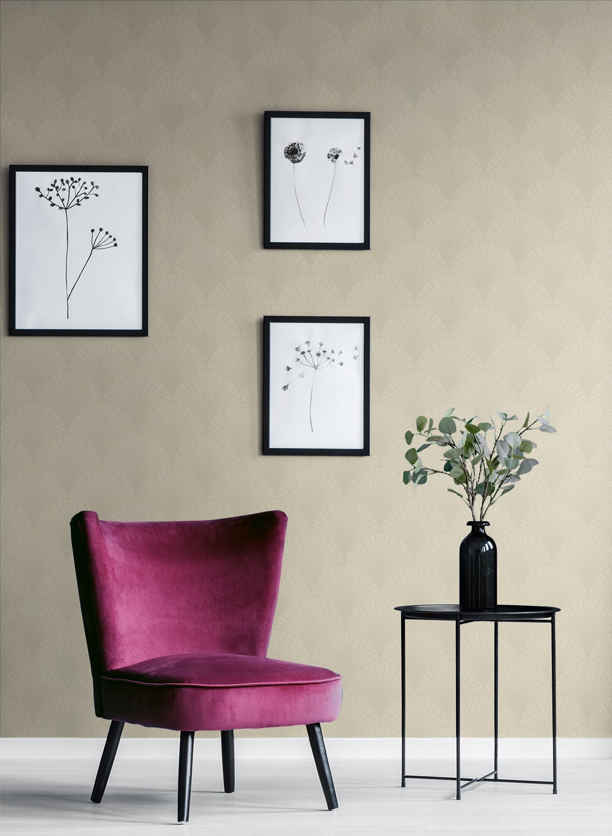 Arches Alba Beige by NextWall Peel & Stick Art Deco Geometric Peel & Stick Wallpaper – NextWall NW42910