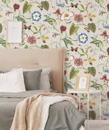 Summer Garden Floral Raspberry & Chartreuse by NextWall Peel & Stick Floral Wallpaper – NextWall NW43001