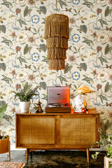 Summer Garden Floral Alabaster by NextWall Peel & Stick Floral Wallpaper – NextWall NW43005