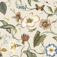 Summer Garden Floral peel and stick wallpaper in Alabaster with trailing botanicals and blooms