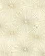 Ivory peel and stick wallpaper with metallic gold starburst geometric pattern (Starburst Geo by NextWall), NW43103.