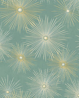 Starburst Geo Teal & Metallic Gold by NextWall Peel & Stick Geometric Peel & Stick Wallpaper – NextWall NW43104-Sample