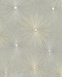 Starburst Geo peel and stick wallpaper in silversmoke grey with metallic gold starburst geometric pattern