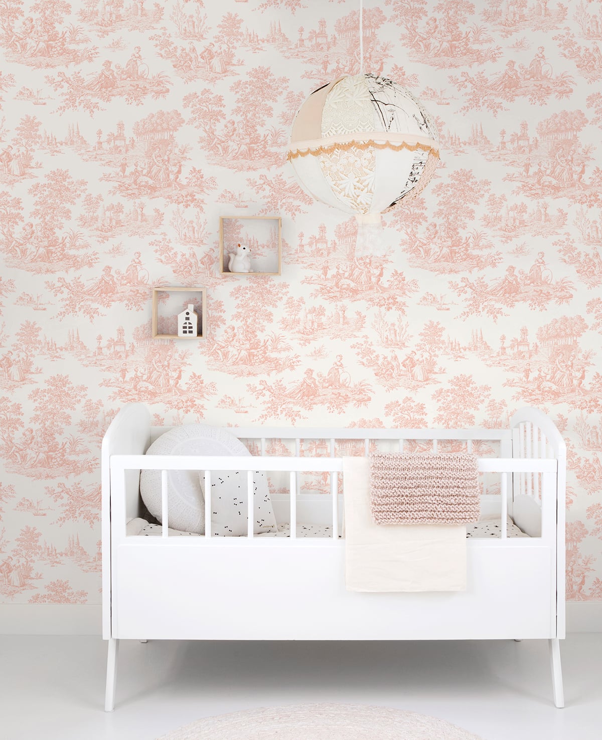 Chateau Toile Blush by NextWall Peel & Stick Toile Wallpaper – NextWall NW43301