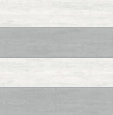 Two-toned shiplap peel and stick wallpaper in grey and white horizontal planks