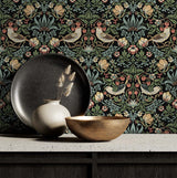 Aves Garden Ebony by NextWall Peel & Stick Vintage Botanical Wallpaper – NextWall NW43700