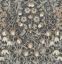 Tulip Garden peel and stick wallpaper in wrought iron grey and chamois floral vintage pattern